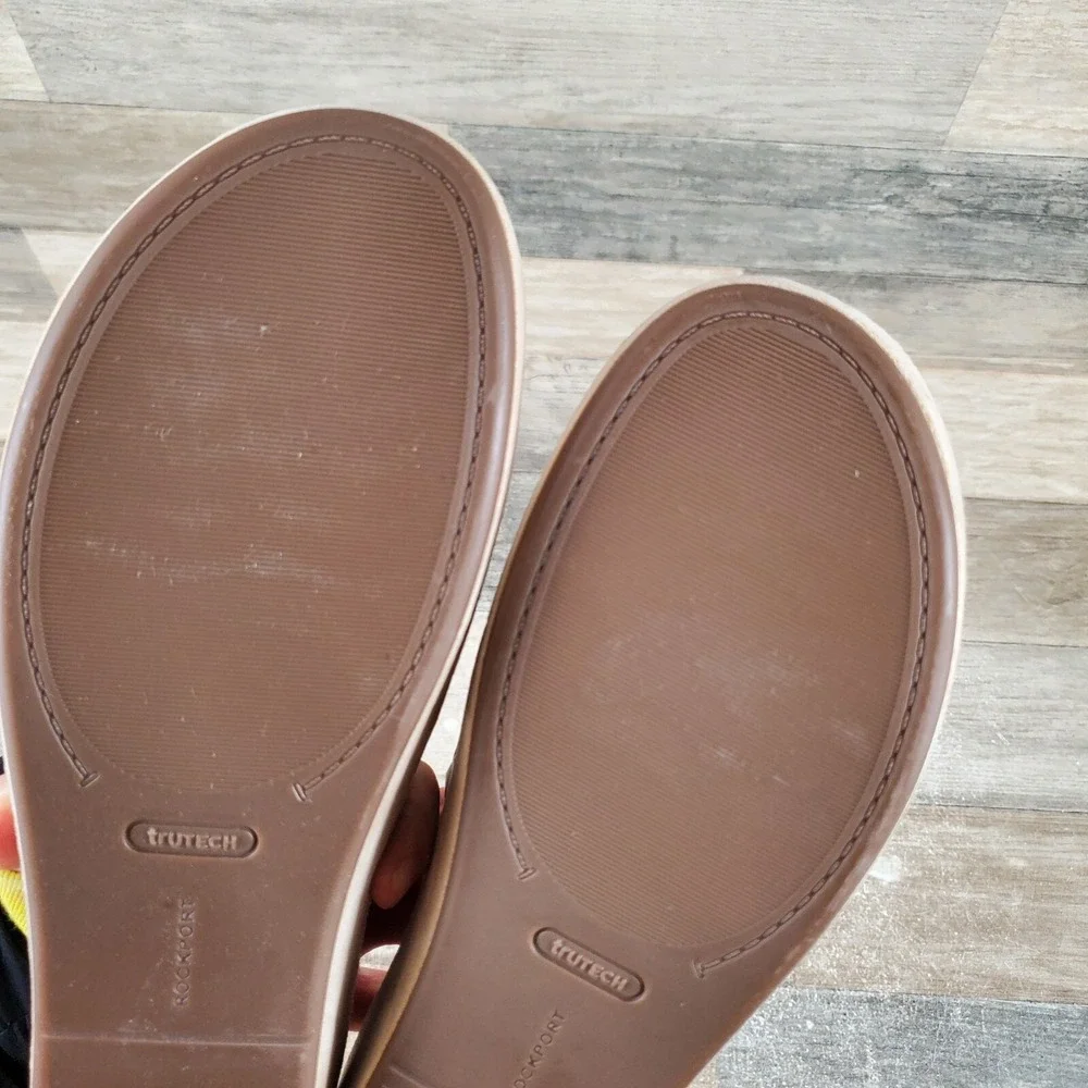 Rockport Aubriella Womens Sandals Sz‎ 10 M Neutral Beige Leather Slip On Slide